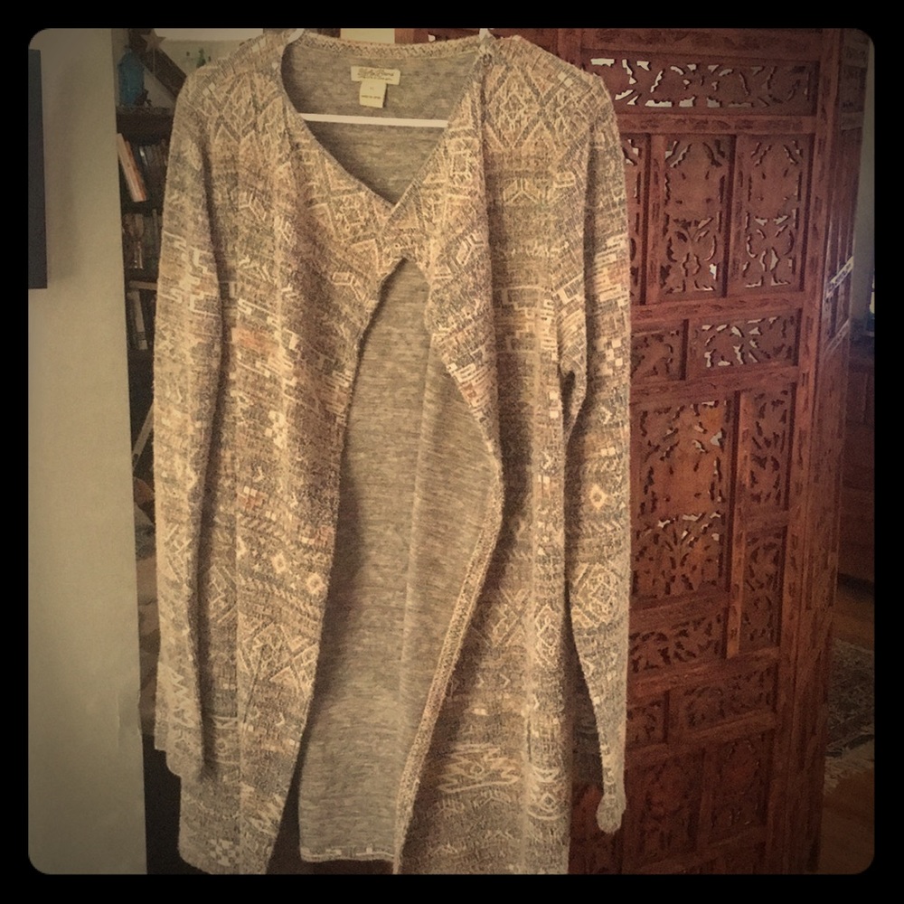 Lucky brand open long cardigan with pockets